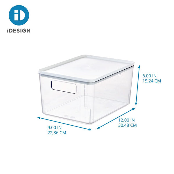 Idesign IDesign Large Lidded Bin Clear/Marshmallow