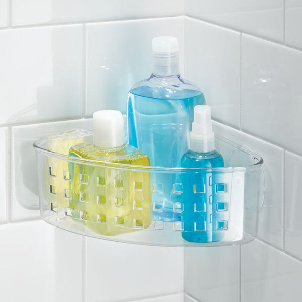 Idesign IDesign Suction Corner Basket 2 In Clear