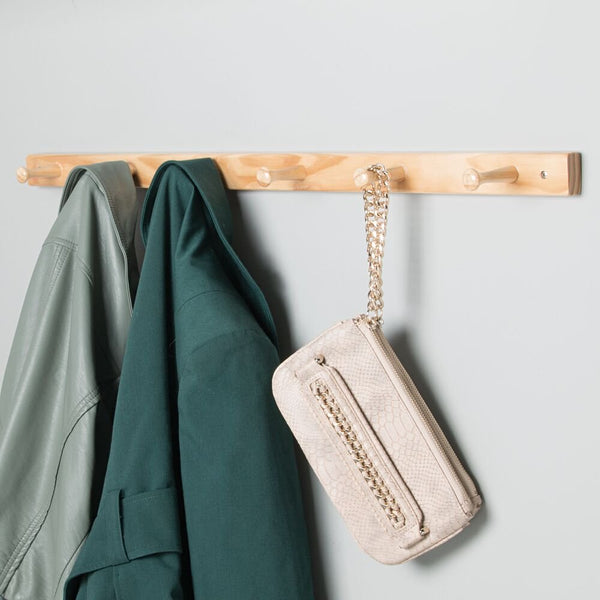 Idesign IDesign Wood Rack - 6 Peg In Natural