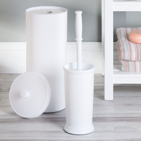 Idesign Kent Toilet Tissue Reserve Canister White