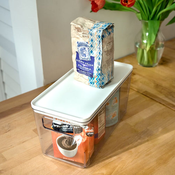 Idesign IDesign Kitchen Storage Lidded Bin Clear/Marshmallow