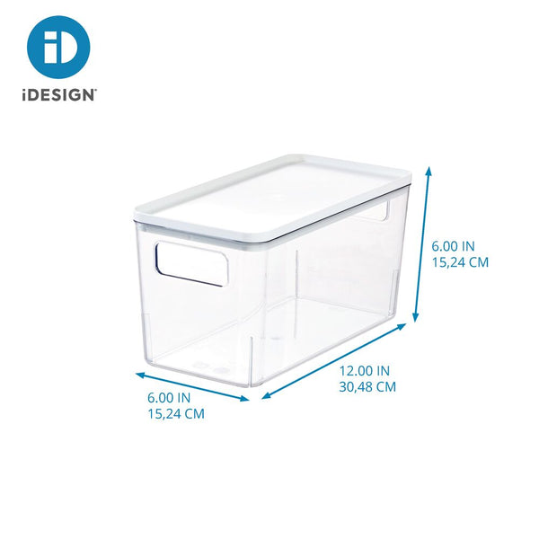Idesign IDesign Kitchen Storage Lidded Bin Clear/Marshmallow