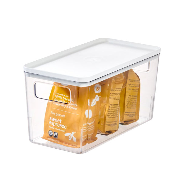 idesign iDesign Kitchen Storage Lidded Bin Clear/Marshmallow