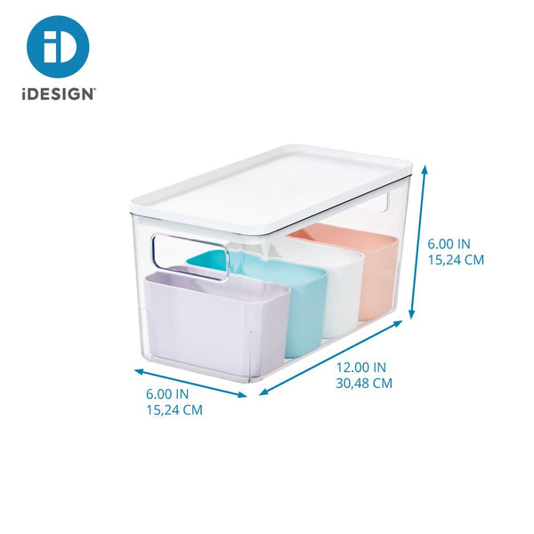 Idesign IDesign Large Lidded Bin & 4 Inner Bins Multicolor/Marshmallow