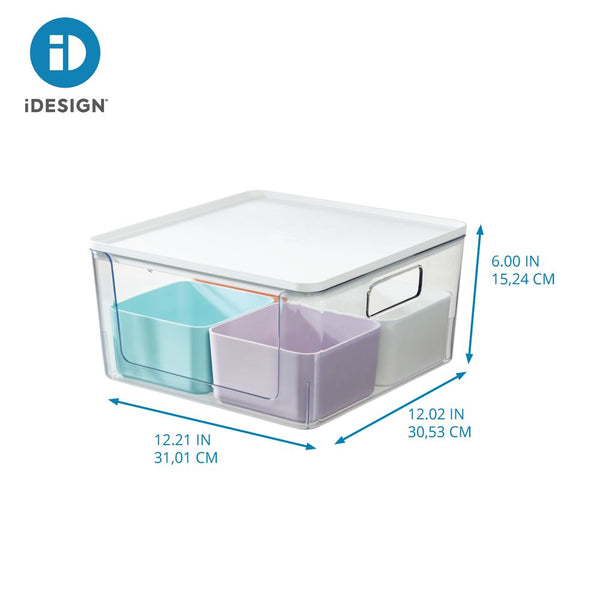 Idesign IDesign Large Lidded Bin & 4 Inner Medium Bins Multicolored/Marshmallow