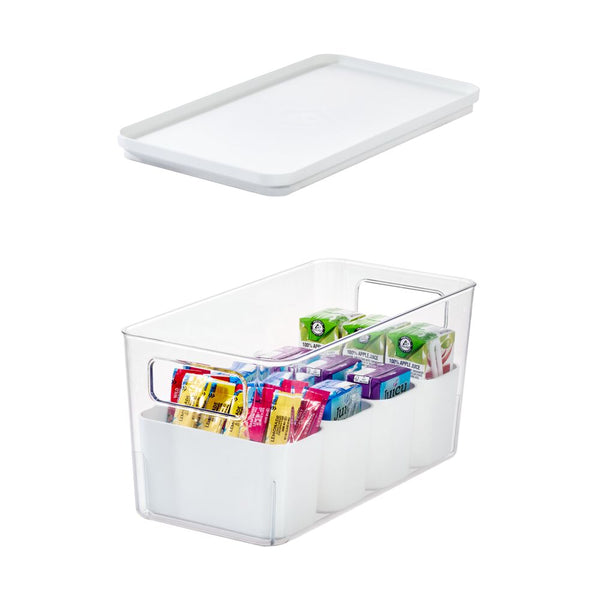 idesign iDesign Large Lidded Bin & 4 Inner Small Bins Marshmallow/Clear