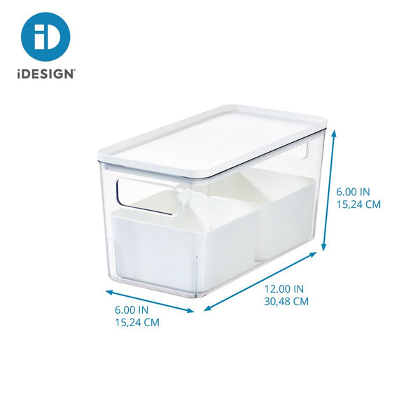 Idesign IDesign Large Lidded Bin & Inner Bins Clear/Marshmallow