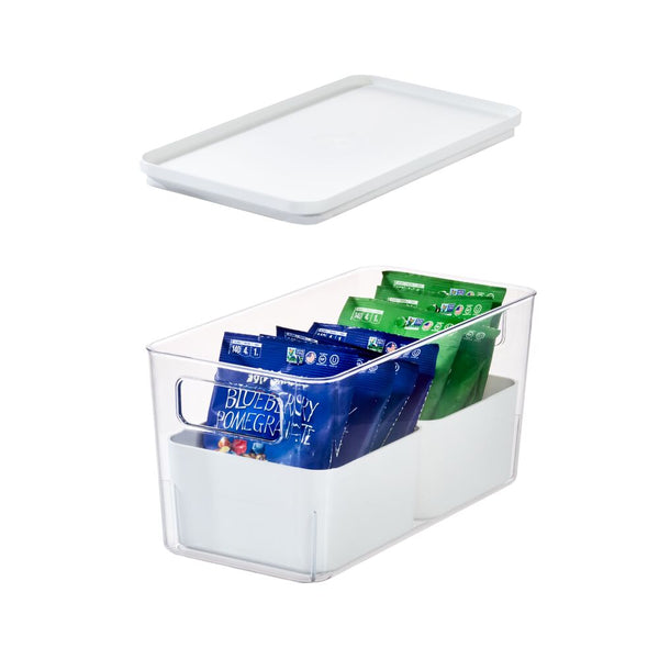 idesign iDesign Large Lidded Bin & Inner Bins Clear/Marshmallow