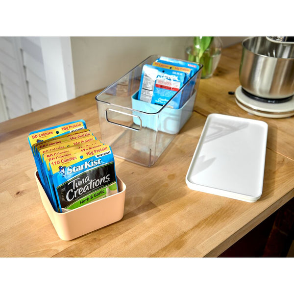 Idesign IDesign Large Lidded Bins & 2 Inner Medium Bins Multicolor/Marshmallow