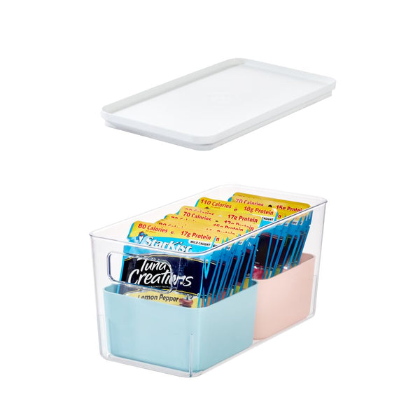 idesign iDesign Large Lidded Bins & 2 Inner Medium Bins Multicolor/Marshmallow