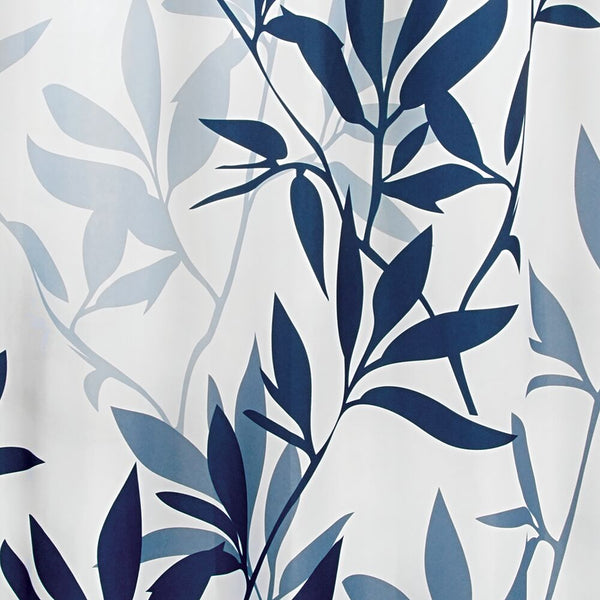 Idesign IDesign Leaves Shower Curtain 72" X 72" In Navy And Slate Blue