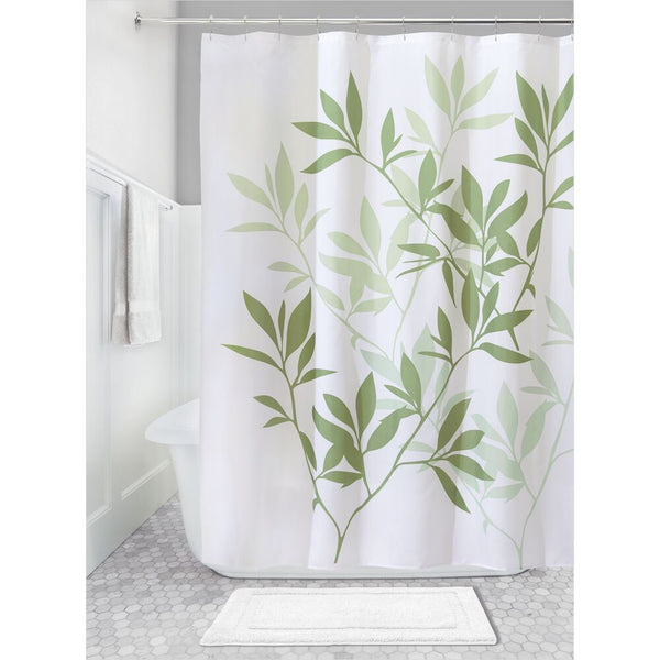 idesign Leaves Shower Curtain Green