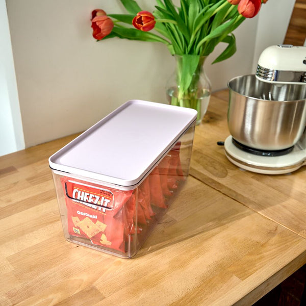 Idesign IDesign Lidded Storage Bin Clear/Lavender Sprinkles