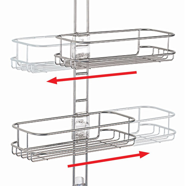 Idesign Linea Adjustable Shower Caddy Silver