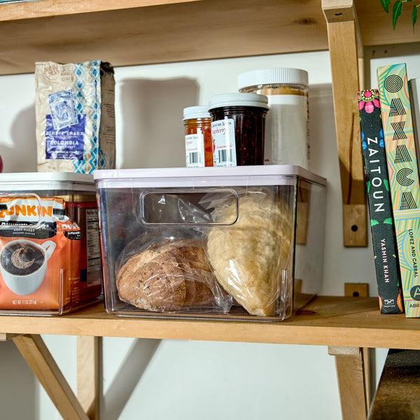 Idesign IDesign Medium Lidded Bin Clear/Lavender Sprinkles