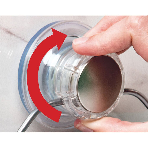 Idesign IDesign Metro Aluminum Turn-N-Lock 2-Tier Combo Suction Basket Silver