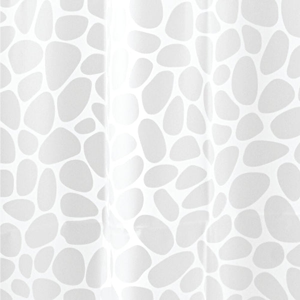 Idesign IDesign Pebblz PEVA Shower Curtain 72" X 72" In White