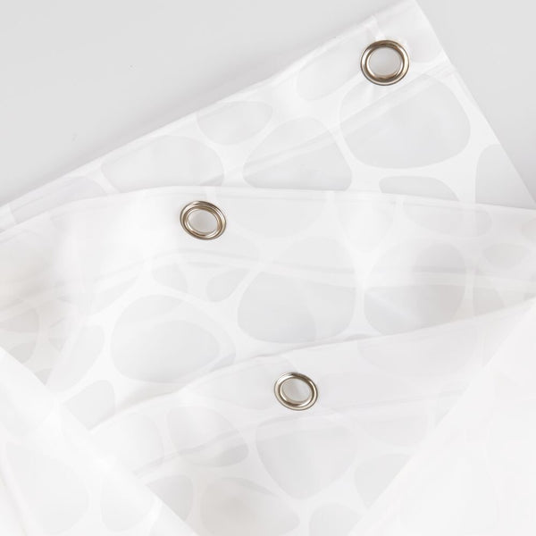 Idesign IDesign Pebblz PEVA Shower Curtain 72" X 72" In White