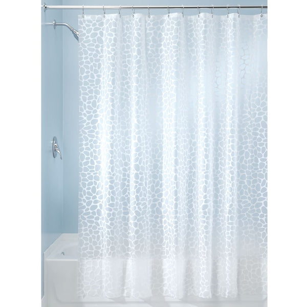 Idesign IDesign Pebblz PEVA Shower Curtain 72" X 72" In White