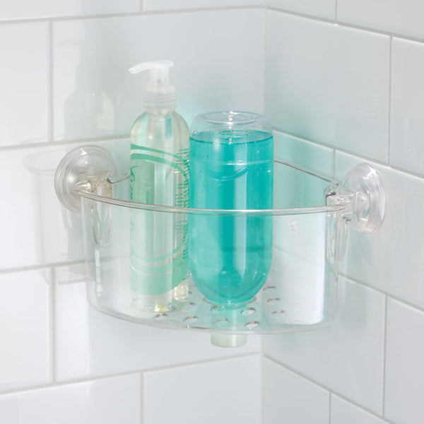 Idesign Power Lock Corner Basket Clear