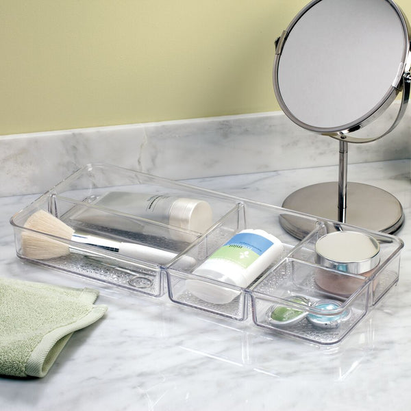 Idesign Rain Divided Tray 2 Clear