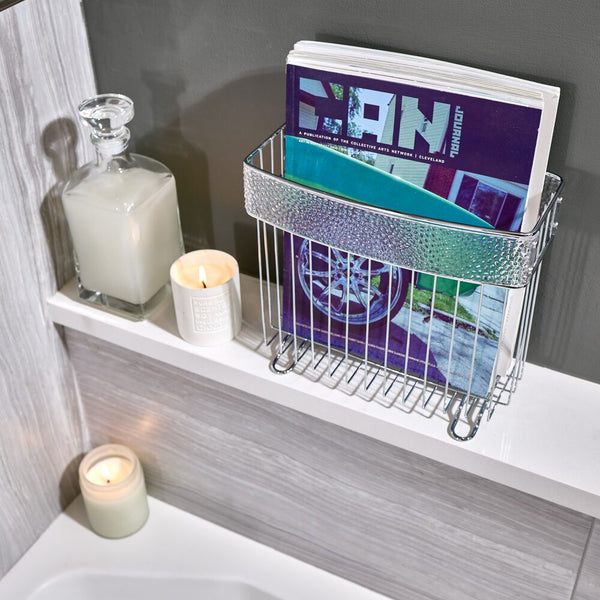 Idesign Rain Magazine Holder Clear/Chrome