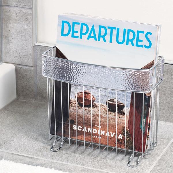 Idesign Rain Magazine Holder Clear/Chrome