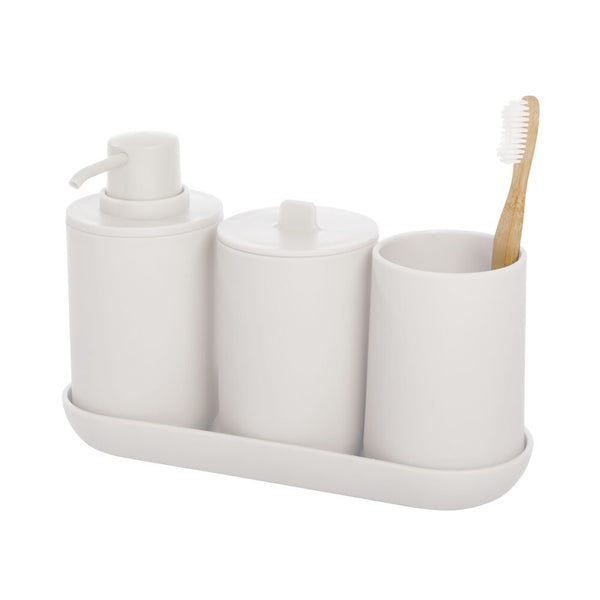 idesign iDesign Recycled Plastic Cade Bath Accessories in Coconut-4 Piece Set