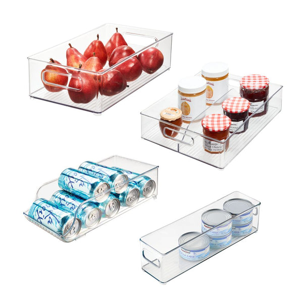idesign RPET Fridge/Freeze Bins (Set of 4) Clear