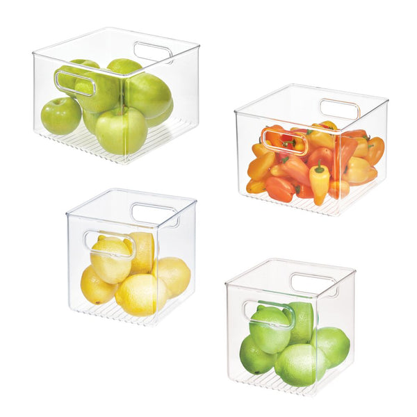 idesign RPET Fridge/Freeze Bins (Set of 4) Clear