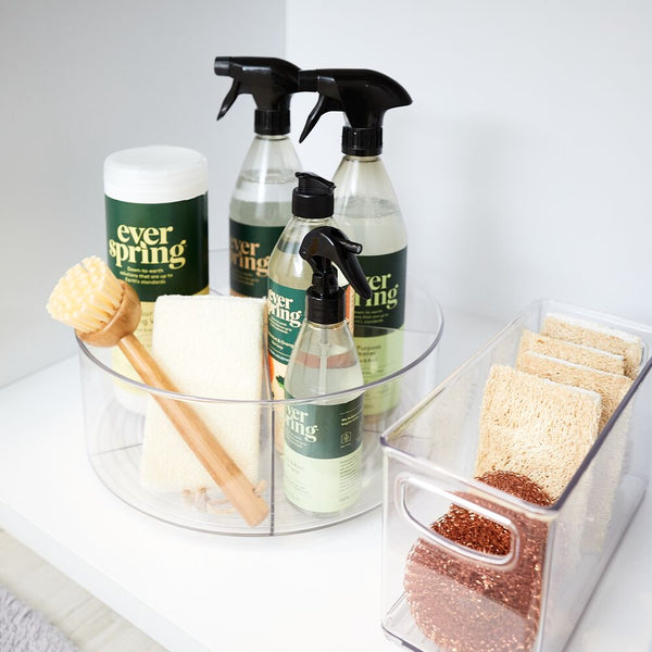 Idesign RPET Linus Turntable - Divided - Clear