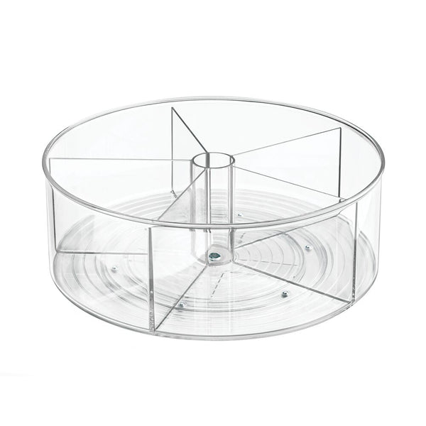 idesign RPET Linus Turntable - Divided - Clear