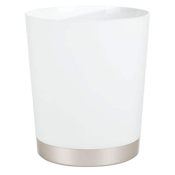 idesign Sedona Waste Can Satin White/Nickel