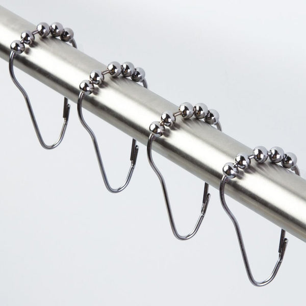 Idesign IDesign Shower Curtain Rollerz Set Of 12 Carded In Chrome