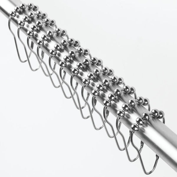 Idesign IDesign Shower Curtain Rollerz Set Of 12 Carded In Chrome