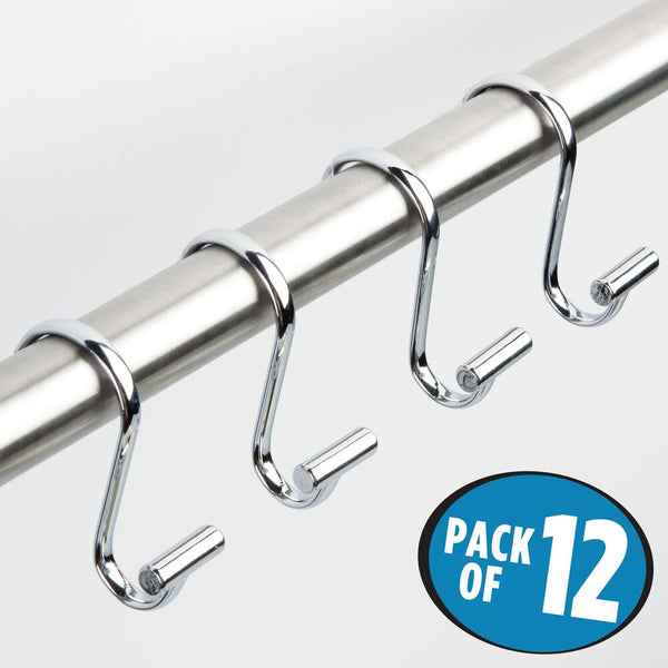 Idesign T-Bar Shower Hooks Set Of 12 Chrome