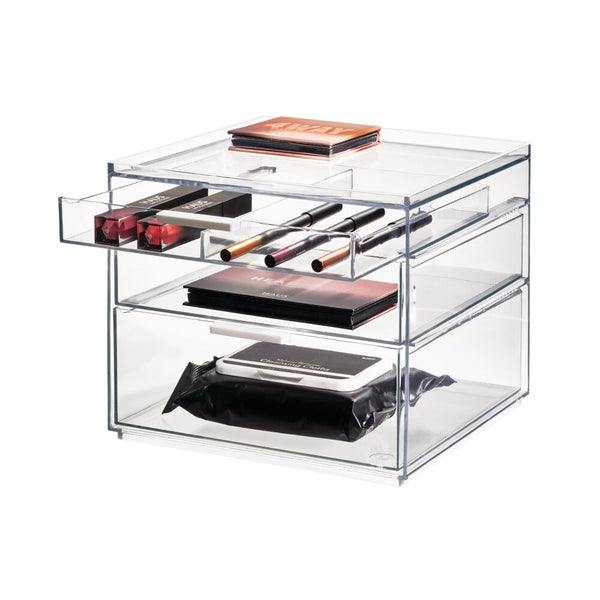 idesign Tall Plastic Cosmetic 3-Drawer Organizer