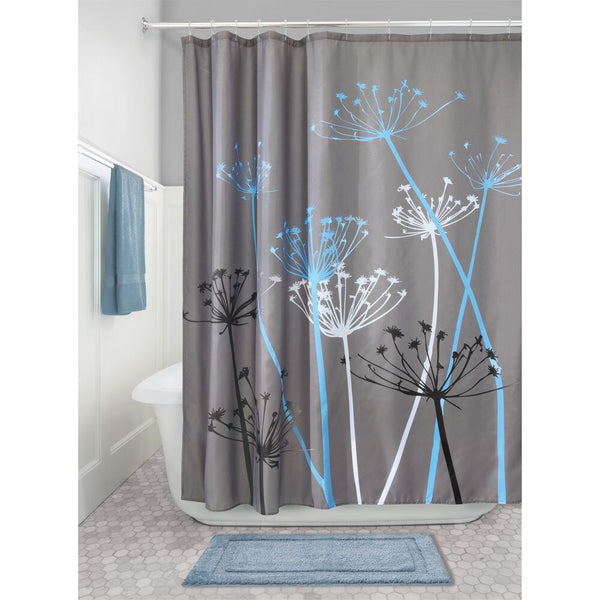 Idesign Thistle Shower Curtain Gray/Blue