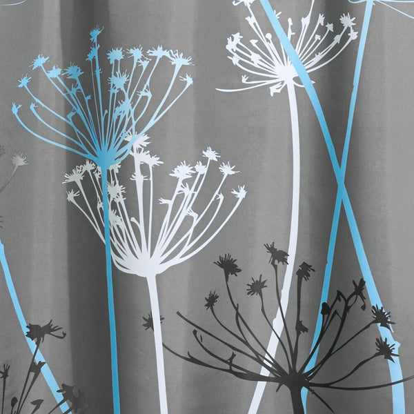 idesign Thistle Shower Curtain Gray/Blue