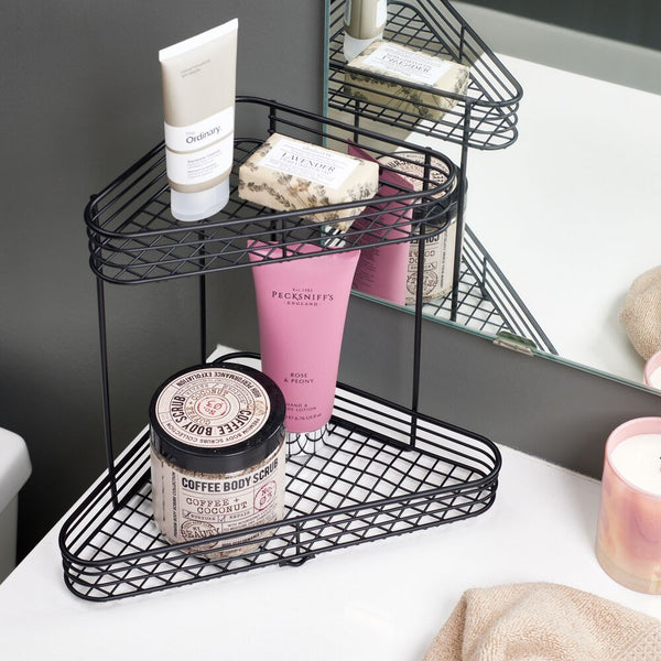 Idesign Vienna 2-Tier Corner Shelf Matte Black