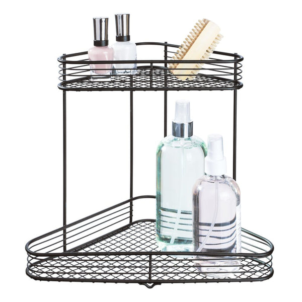 idesign Vienna 2-Tier Corner Shelf Matte Black