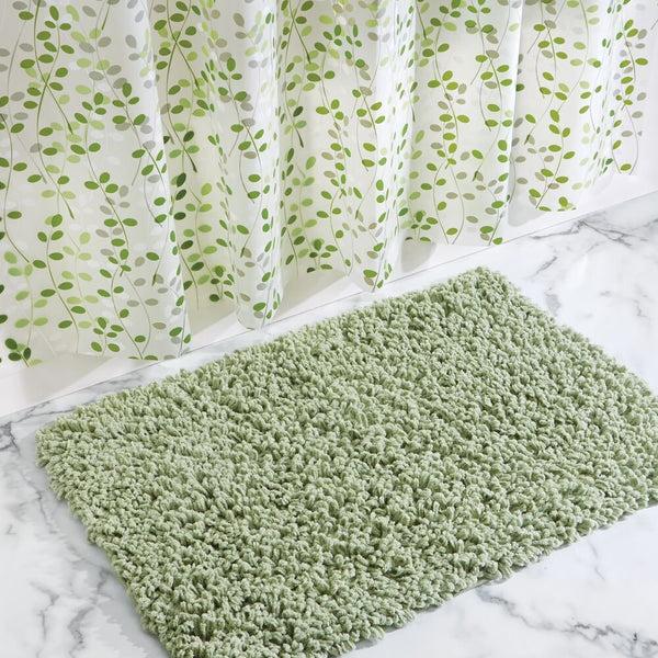 Idesign IDesign Vine PEVA Shower Curtain 72" X 72" In Green And White