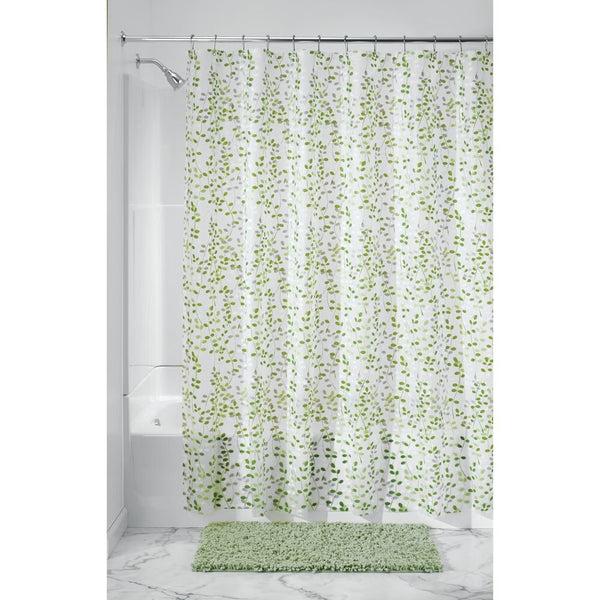 Idesign IDesign Vine PEVA Shower Curtain 72" X 72" In Green And White