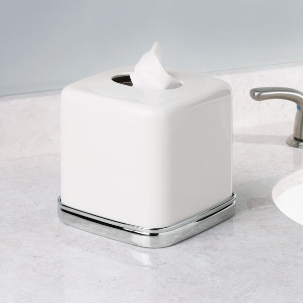 Idesign IDesign York Boutique Box In White And Chrome