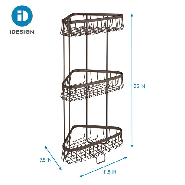 Idesign York Lyra 3 Tier Shower Shelf Bronze