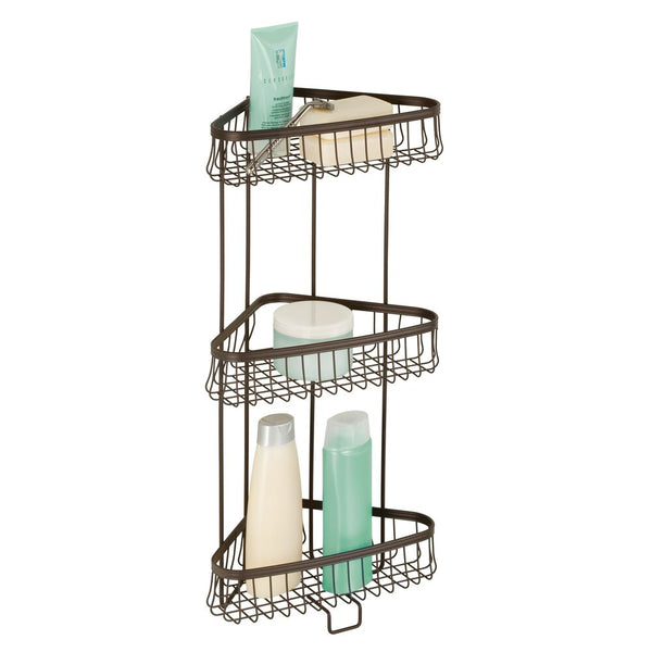 idesign York Lyra 3 Tier Shower Shelf Bronze