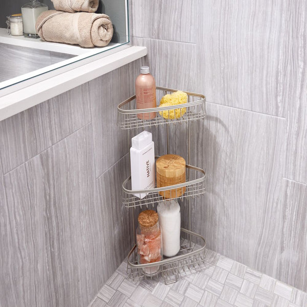 Idesign York Lyra 3 Tier Shower Shelf Satin