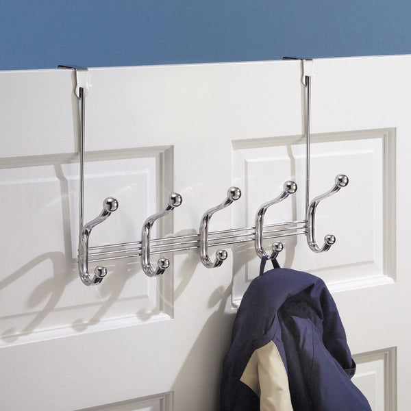 Idesign IDesign York Lyra Over The Door Rack 5 Hooks In Chrome
