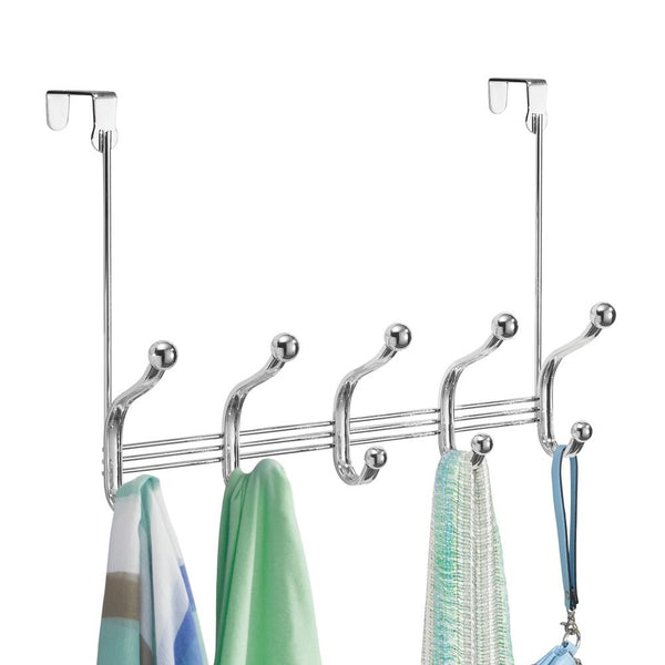 idesign iDesign York Lyra Over the Door Rack 5 Hooks in Chrome