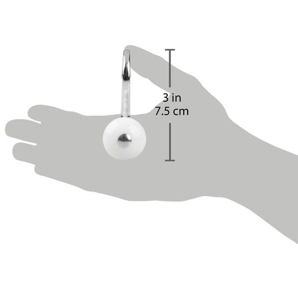 Idesign York Shower Hooks Set/12 White/Chrome